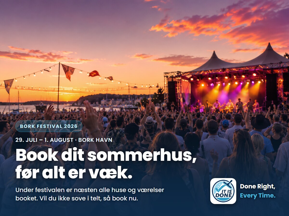 Bork Festival 2026: book dit sommerhus, før alt er væk