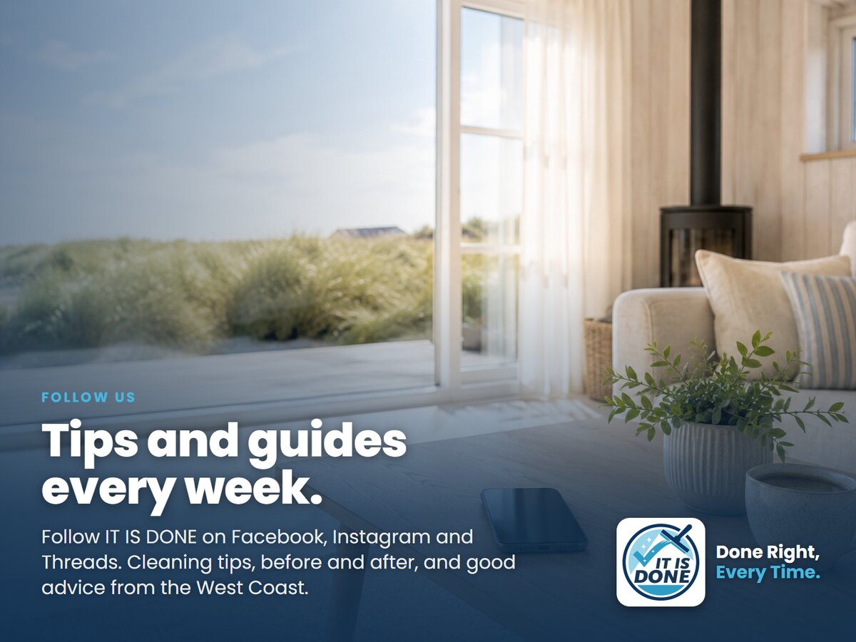 Follow us: weekly cleaning tips and guides on Facebook and Instagram