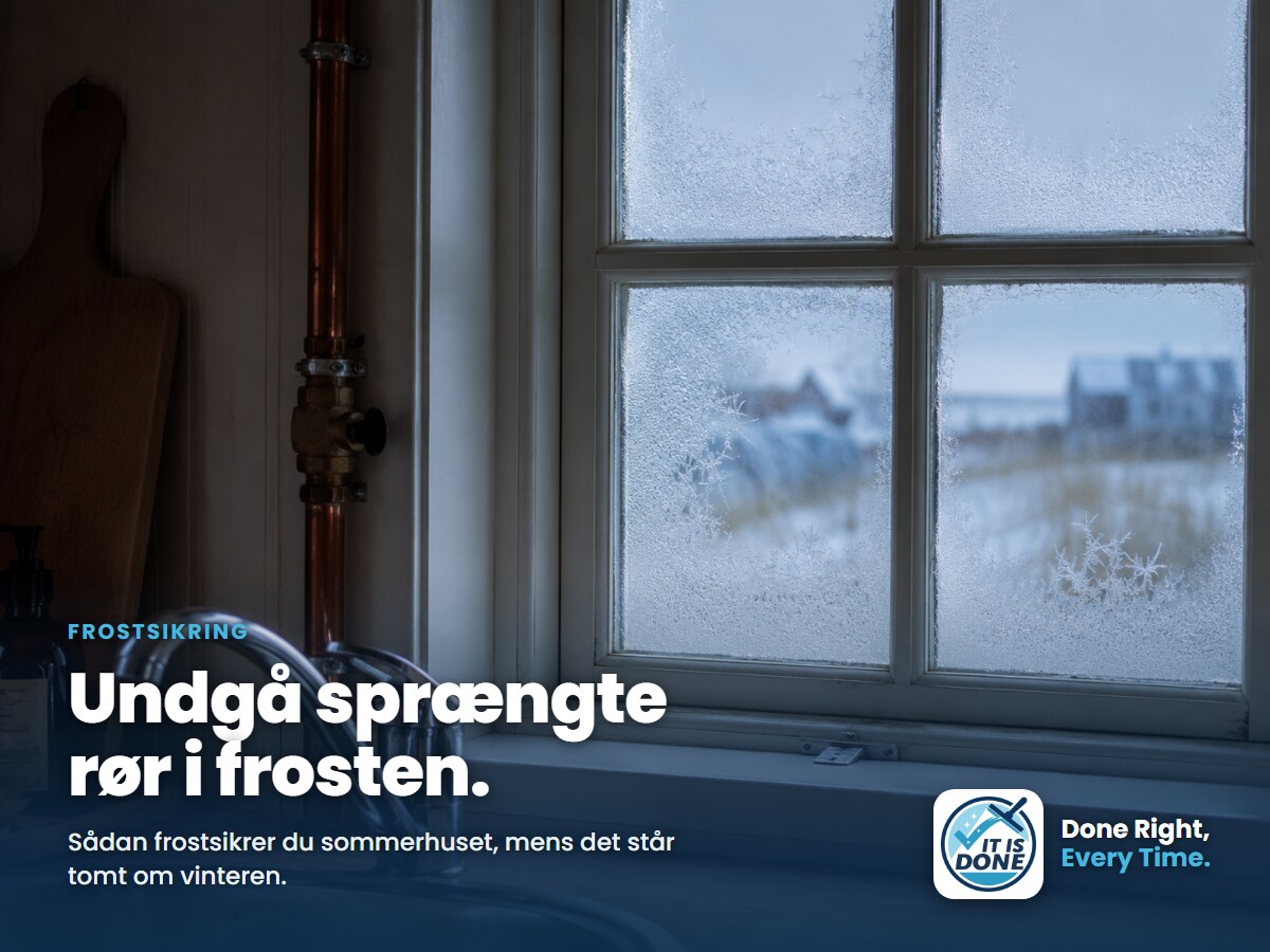 Frostsikring af sommerhuset: undgå sprængte rør, mens huset står tomt