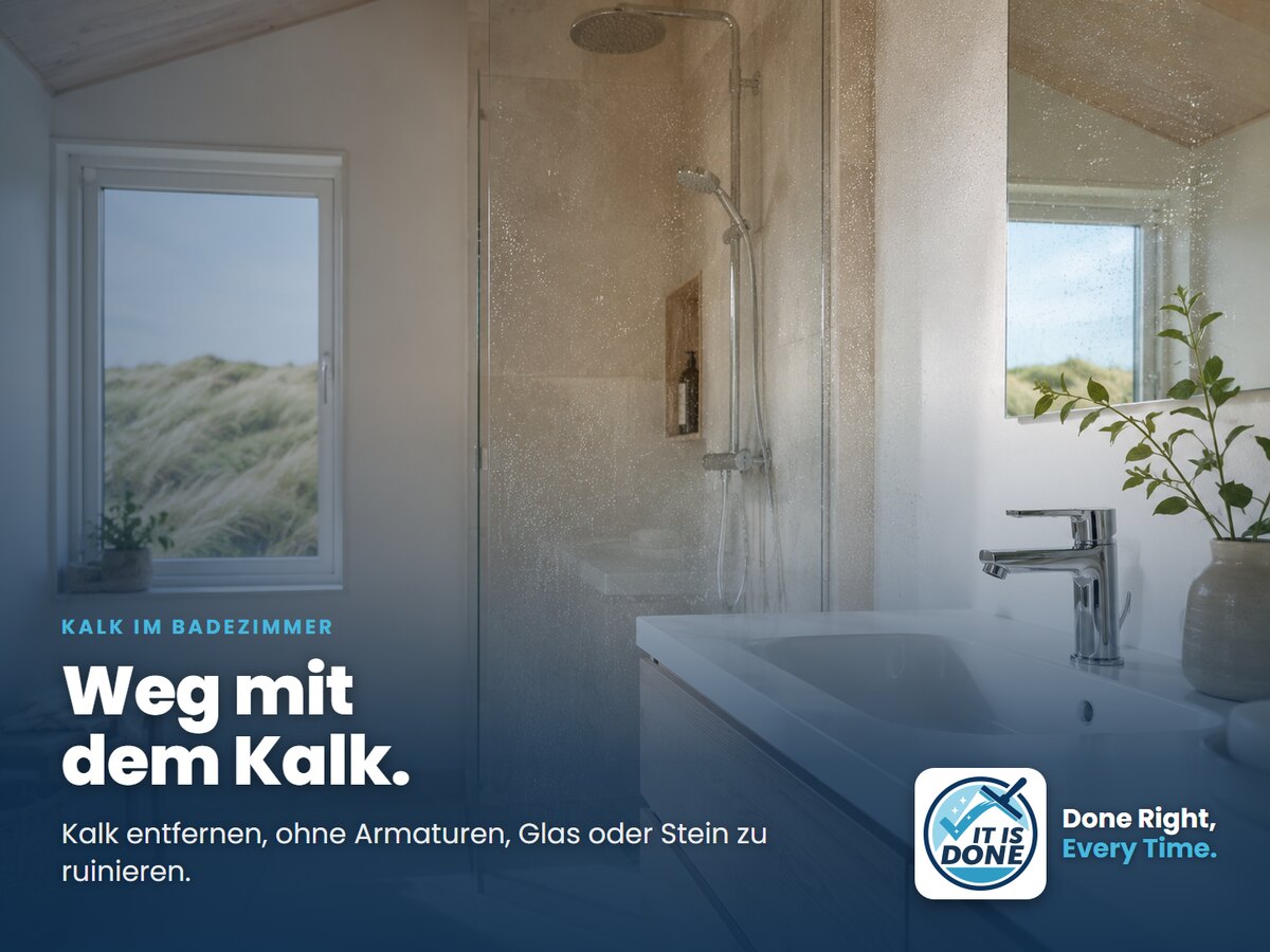 So entfernen Sie Kalk im Badezimmer, ohne Armaturen, Glas und Stein zu ruinieren