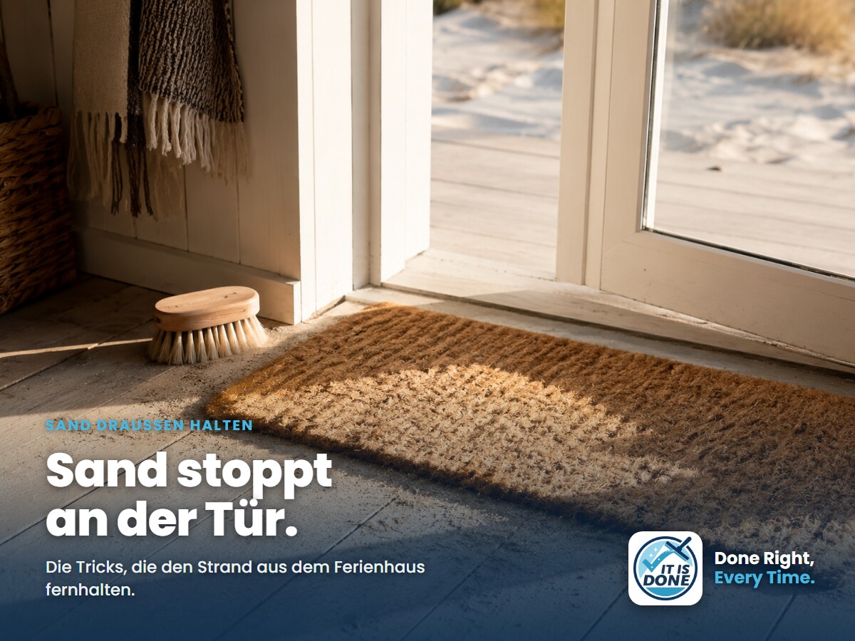 Sand aus dem Ferienhaus fernhalten: die Tricks, die am Strand funktionieren