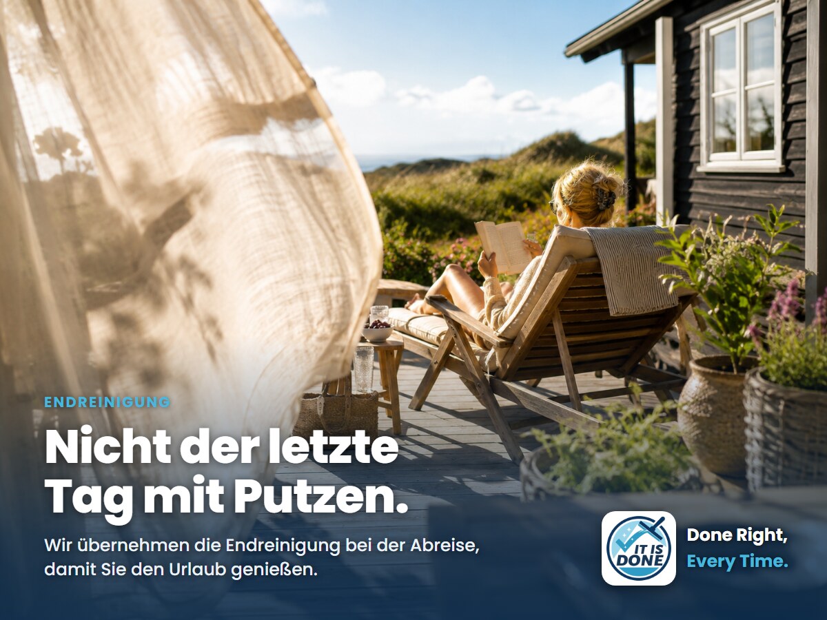 Endreinigung des Ferienhauses: Verbringen Sie Ihren letzten Urlaubstag nicht mit Putzen