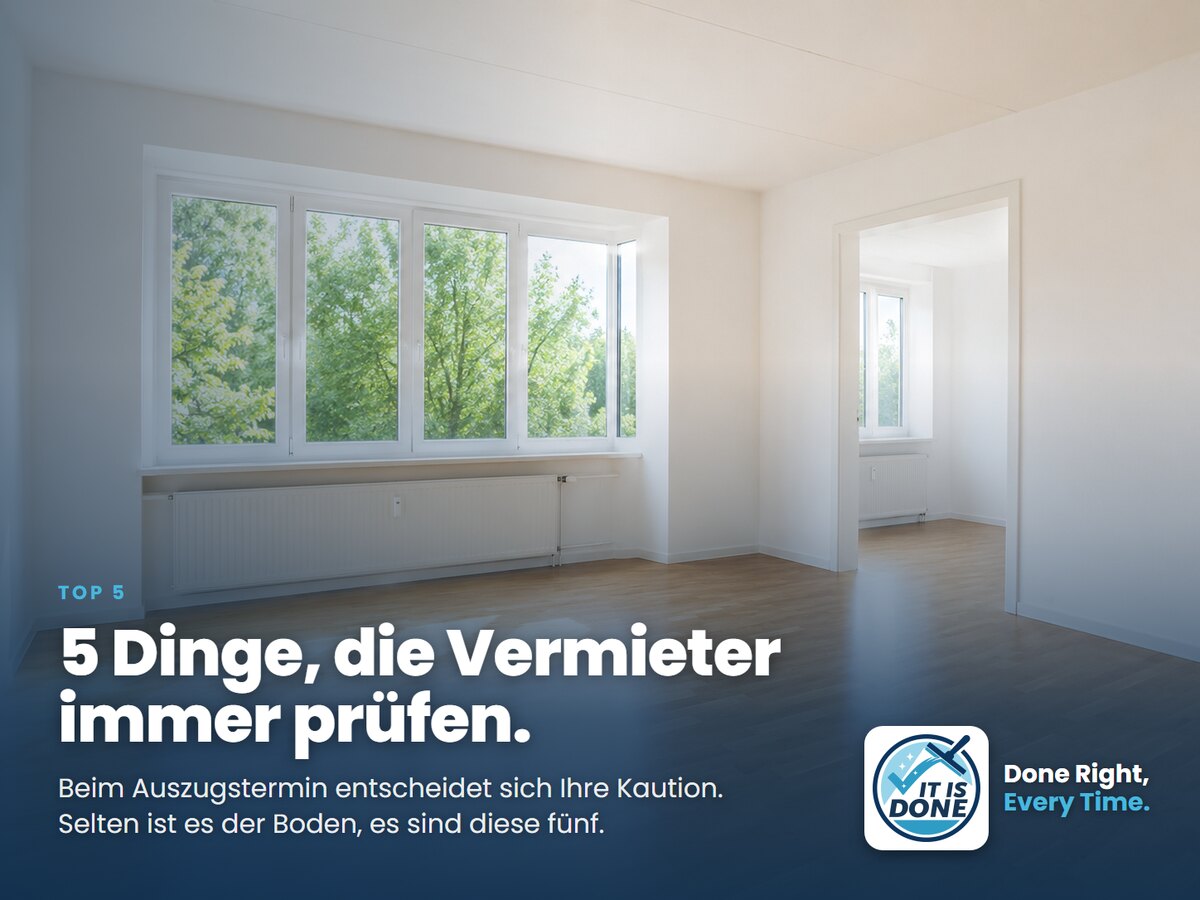 5 Dinge, die Vermieter bei der Wohnungsabnahme immer prüfen