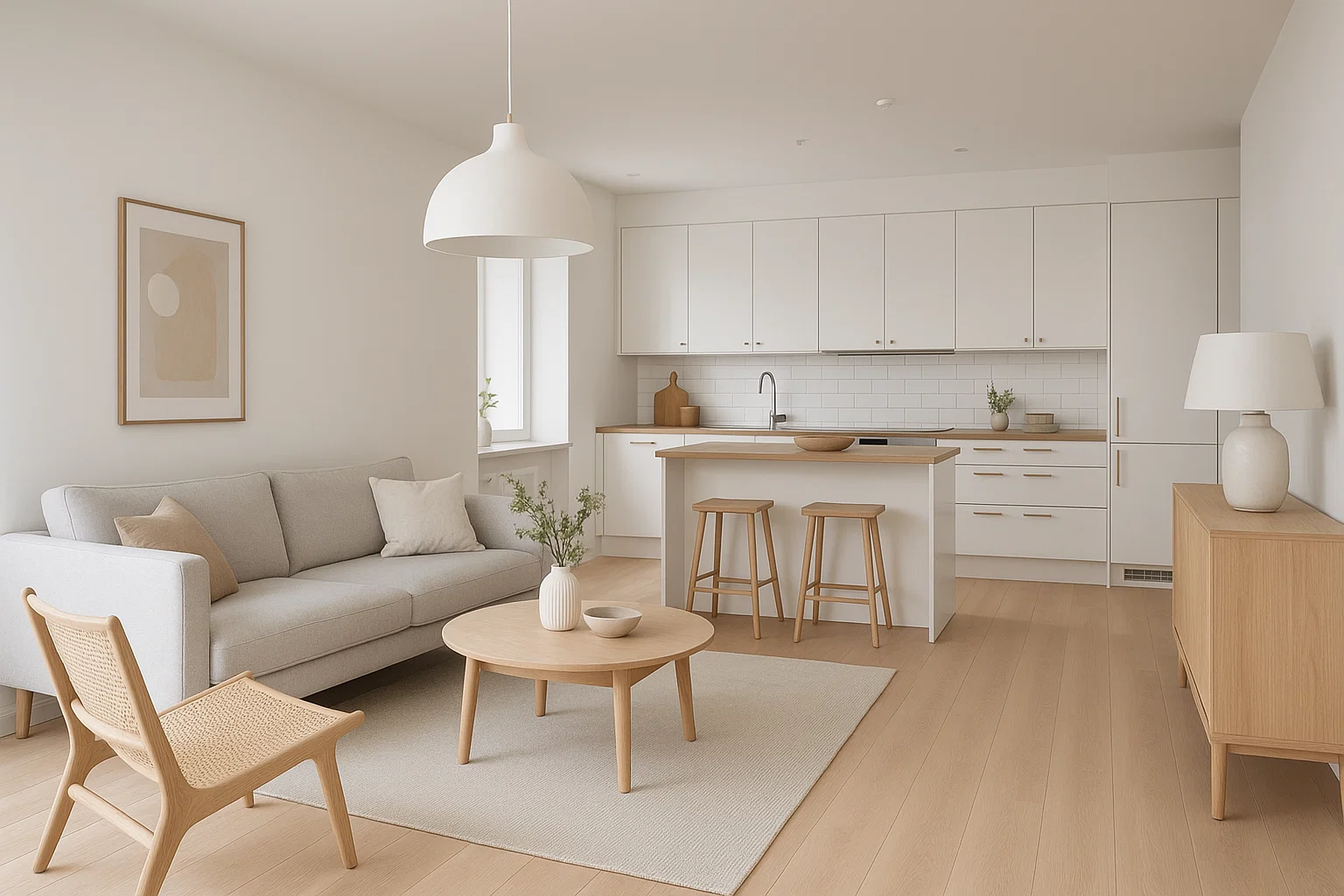 Clean and bright private home living room