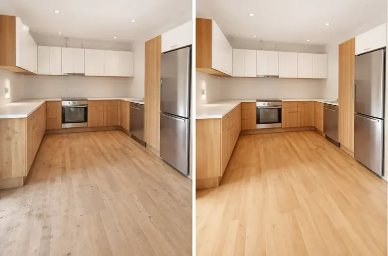 Before and after move-out cleaning